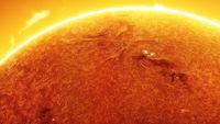 a close-up of the fiery surface of the sun